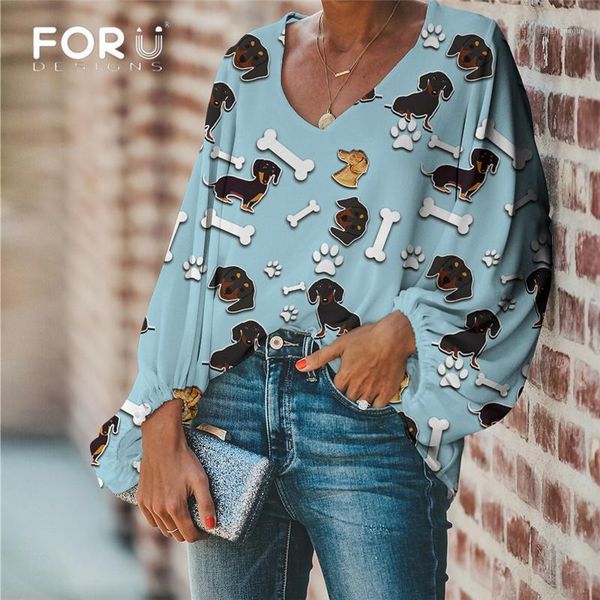 cute blue dachshund and bone printing women ladies casual loose v-neck blouse lartern sleeve femine clothing women's blouses & shirts, White
cute blue dachshund and bone printing women ladies casual loose v-neck blouse lartern sleeve femine clothing women's blouses & shirts, White