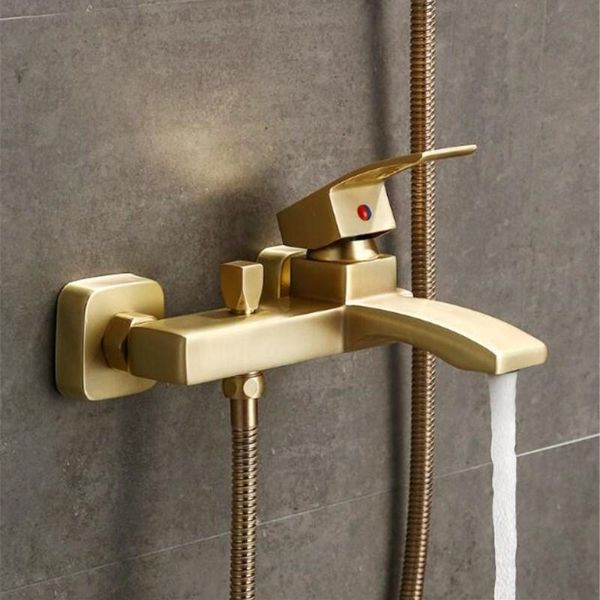 shower faucet set brush gold wall mounted suit brass water mixer support copper head bathroom sets
shower faucet set brush gold wall mounted suit brass water mixer support copper head bathroom sets