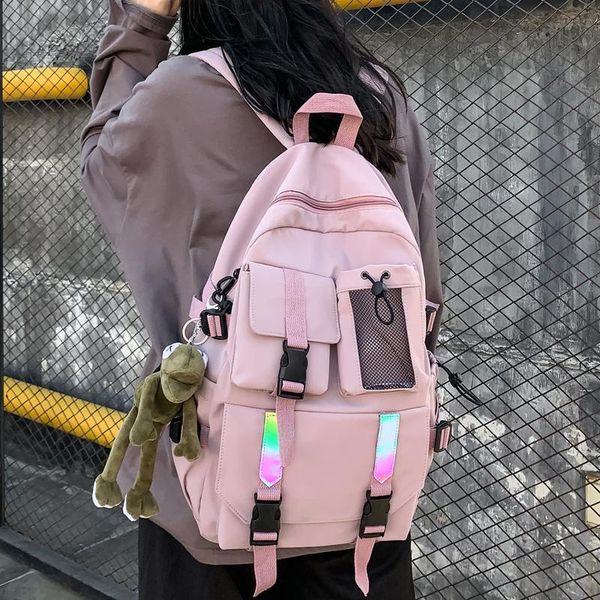 multi-pocket reflective stripe backpack korean large capacity buckle schoolbag for college student travel bag
multi-pocket reflective stripe backpack korean large capacity buckle schoolbag for college student travel bag