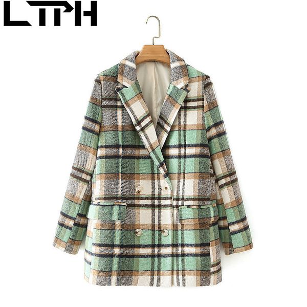 vintage double breasted woolen plaid women blazer slim blazers and jackets business casual lady suit coat spring 210427, White;black
vintage double breasted woolen plaid women blazer slim blazers and jackets business casual lady suit coat spring 210427, White;black