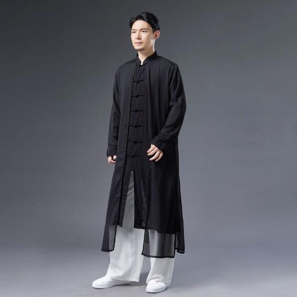 men's casual shirts chinese style dress men cotton linen chiffon 2 layers splice long sleeve shirt man robe kongfu male, White;black
men's casual shirts chinese style dress men cotton linen chiffon 2 layers splice long sleeve shirt man robe kongfu male, White;black