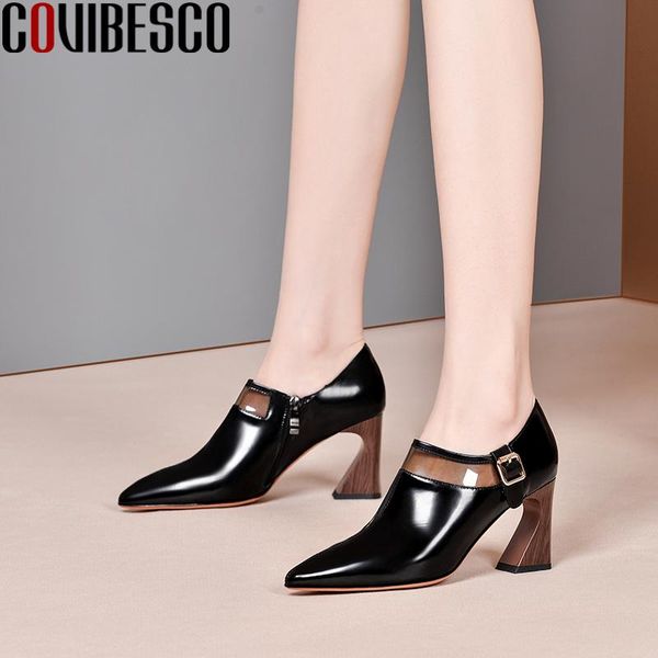 dress shoes covibesco pointed toe women pumps genuine leather high heels spring buckle side zipper woman fashion concise 2021, Black
dress shoes covibesco pointed toe women pumps genuine leather high heels spring buckle side zipper woman fashion concise 2021, Black