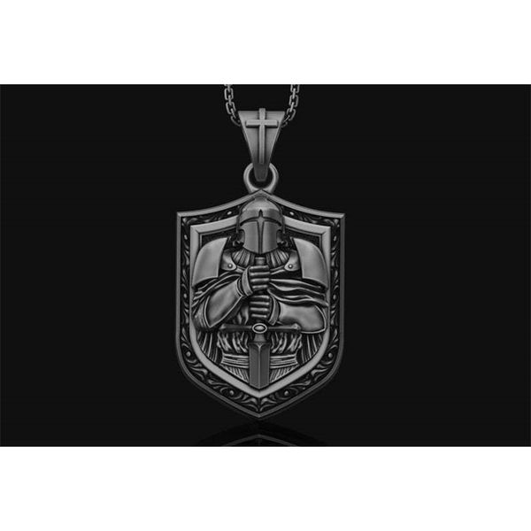 new crusader pendant christian templar knight necklace gift creative warrior jewelry, Silver
new crusader pendant christian templar knight necklace gift creative warrior jewelry, Silver