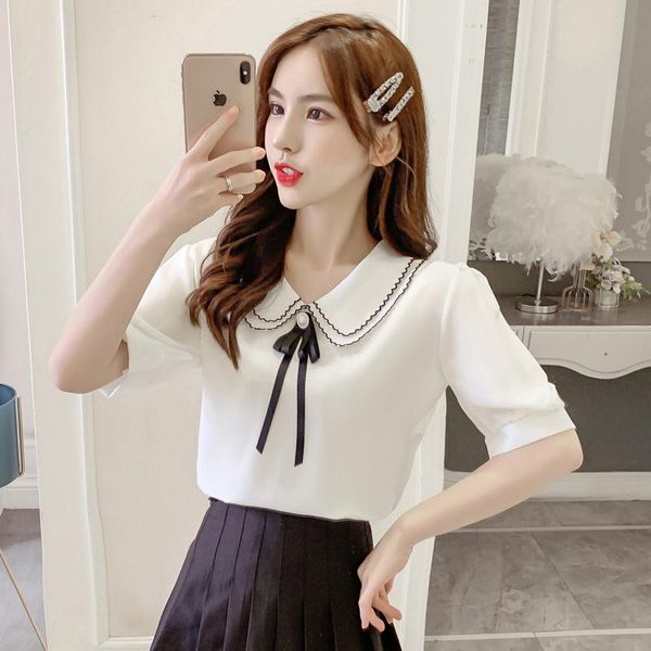 women's blouses & shirts #4079 white apricot chiffon shirt summer 2021 bowknot double layer bottom short sleeve office thin cute blouse
women's blouses & shirts #4079 white apricot chiffon shirt summer 2021 bowknot double layer bottom short sleeve office thin cute blouse