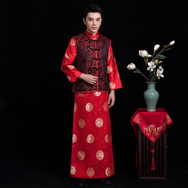 arrival male red cheongsam chinese style costume the groom dress jacket long gown traditional wedding qi pao for men ethnic clothing
arrival male red cheongsam chinese style costume the groom dress jacket long gown traditional wedding qi pao for men ethnic clothing