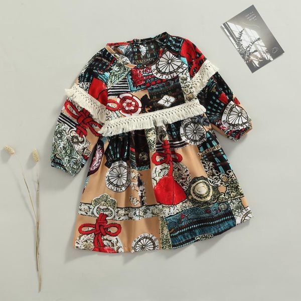 girl's dresses baby girl long sleeve dress with tassel decoration, ethnic style printing round neck spring clothing 2-7y, Red;yellow
girl's dresses baby girl long sleeve dress with tassel decoration, ethnic style printing round neck spring clothing 2-7y, Red;yellow