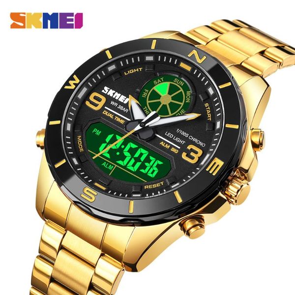 wristwatches skmei luxury stainless steel sports mens watches 2 time display waterproof male wristwatch satch clock relogio masculino, Slivery;brown
wristwatches skmei luxury stainless steel sports mens watches 2 time display waterproof male wristwatch satch clock relogio masculino, Slivery;brown
