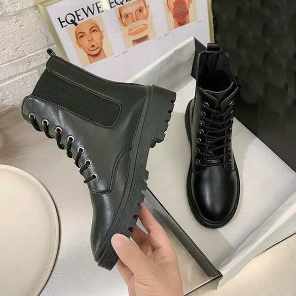 boots shoes for women autumn and winter pu lace-up all-match student platform retro motorcycle fd-119, Black
boots shoes for women autumn and winter pu lace-up all-match student platform retro motorcycle fd-119, Black