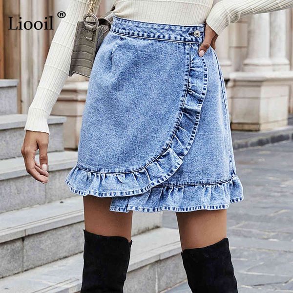 skirt blue asymmetric ruffles denim mini skirt women 2021 summer high waisted with button ladies patchwork elegant jean skirts hogx, Black
skirt blue asymmetric ruffles denim mini skirt women 2021 summer high waisted with button ladies patchwork elegant jean skirts hogx, Black