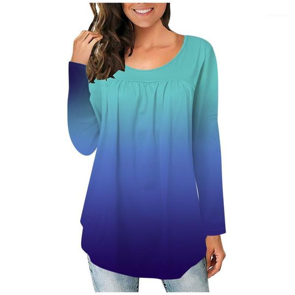 women's blouses & shirts 40# gradient color pleated blouse women casual round neck long-sleeved tunic loose oversized elegant, White
women's blouses & shirts 40# gradient color pleated blouse women casual round neck long-sleeved tunic loose oversized elegant, White