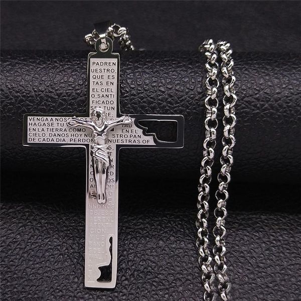 pendant necklaces 2021 stainless steel catholicism bible cross necklace women silver color big jewelry collar cruz n4502s05
pendant necklaces 2021 stainless steel catholicism bible cross necklace women silver color big jewelry collar cruz n4502s05