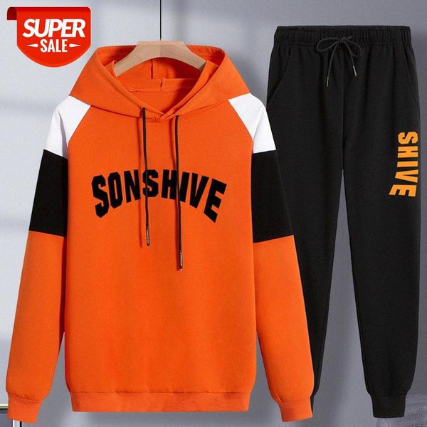 men's long-sleeved casual sports suit trendy handsome loose sweater men #qw5u, Black 
men's long-sleeved casual sports suit trendy handsome loose sweater men #qw5u, Black