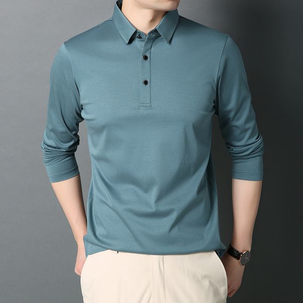 mercerized autumn middle-aged and young pullover polo shirt korean men's lapel long sleeve t-shirt cotton, Black
mercerized autumn middle-aged and young pullover polo shirt korean men's lapel long sleeve t-shirt cotton, Black
