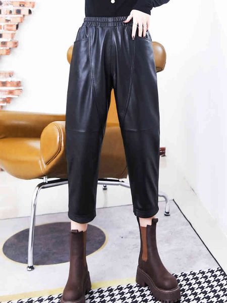 women's pants & capris 2021 autumn of genuine casual ninth-grade leather women lamb hare c104, Black;white
women's pants & capris 2021 autumn of genuine casual ninth-grade leather women lamb hare c104, Black;white