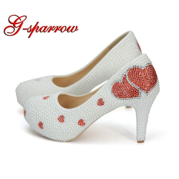 white pearl with red rhinestone women wedding shoes round toe 8cm middle heel ceremony pumps customized bridesmaid dress, Black
white pearl with red rhinestone women wedding shoes round toe 8cm middle heel ceremony pumps customized bridesmaid dress, Black