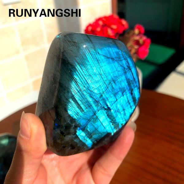 decorative objects & figurines runyangshi 1pc natural crystal colorful flowing blue light elongated stone ornaments original moonstone
decorative objects & figurines runyangshi 1pc natural crystal colorful flowing blue light elongated stone ornaments original moonstone