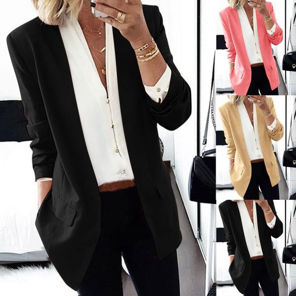 women's suits & blazers overcoat solid color warm winter long sleeve open cardigan outwear business jacket with pocket, White;black
women's suits & blazers overcoat solid color warm winter long sleeve open cardigan outwear business jacket with pocket, White;black