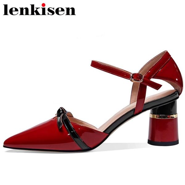 lenkisen summer shoes women genuine leather pointed toe high heels mixed color bowtie buckle strap dress fashion sandals l88, Black
lenkisen summer shoes women genuine leather pointed toe high heels mixed color bowtie buckle strap dress fashion sandals l88, Black