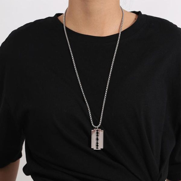 purui exaggerated double razor blade pendant necklace street punk stainless steel clavicle chain choker for women men necklaces, Silver
purui exaggerated double razor blade pendant necklace street punk stainless steel clavicle chain choker for women men necklaces, Silver