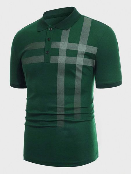 men plaid print polo shirt b8jm#, White;black 
men plaid print polo shirt b8jm#, White;black
