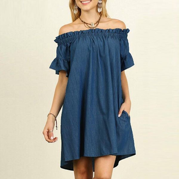 casual dresses plus size womens off the shoulder bardot denim look shirt dress #g2, Black;gray
casual dresses plus size womens off the shoulder bardot denim look shirt dress #g2, Black;gray