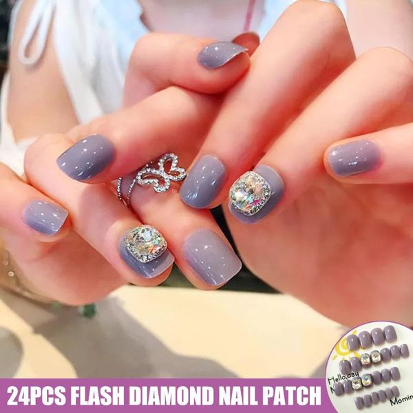 24pcs detachable wearable crystal fake nails full cover glue style nail patch fre-drop false, Red;gold
24pcs detachable wearable crystal fake nails full cover glue style nail patch fre-drop false, Red;gold