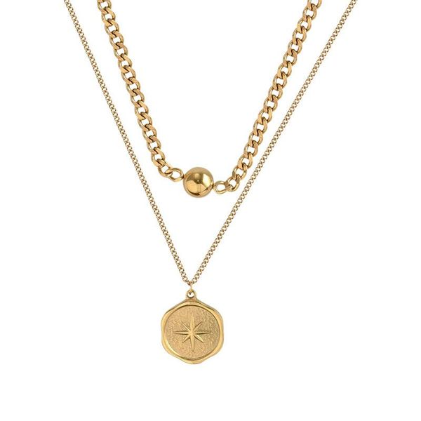 pendant necklaces multi-layer eight-pointed star stainless steel necklace for women temperament metal texture 18 k plated choker, Silver
pendant necklaces multi-layer eight-pointed star stainless steel necklace for women temperament metal texture 18 k plated choker, Silver