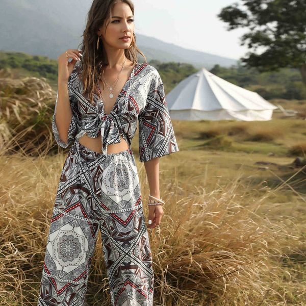 women's knits & tees knits boho women jumpsuit hollow out front bow half sleeve floral printed playsuit v neck fashion elegant vintage, White
women's knits & tees knits boho women jumpsuit hollow out front bow half sleeve floral printed playsuit v neck fashion elegant vintage, White