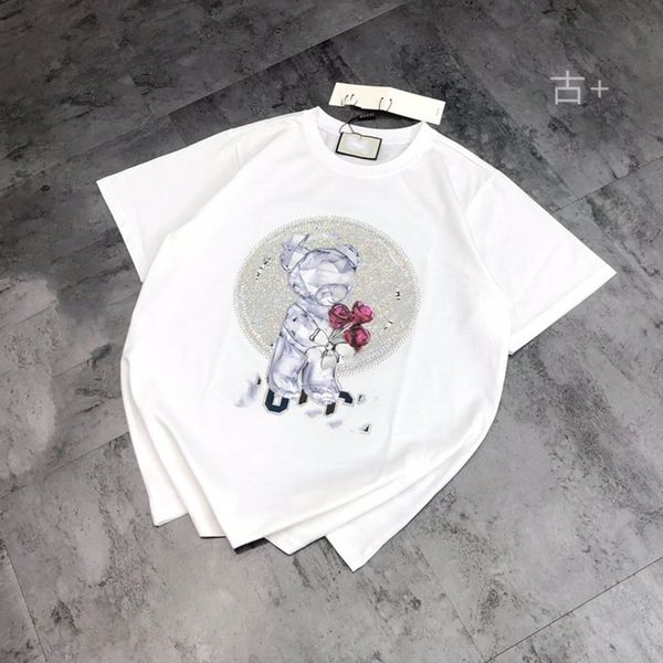 gu family 2021 summer new stereo drill bear t-shirt loose casual men's and women's round neck pullover short sleeve, White
gu family 2021 summer new stereo drill bear t-shirt loose casual men's and women's round neck pullover short sleeve, White
