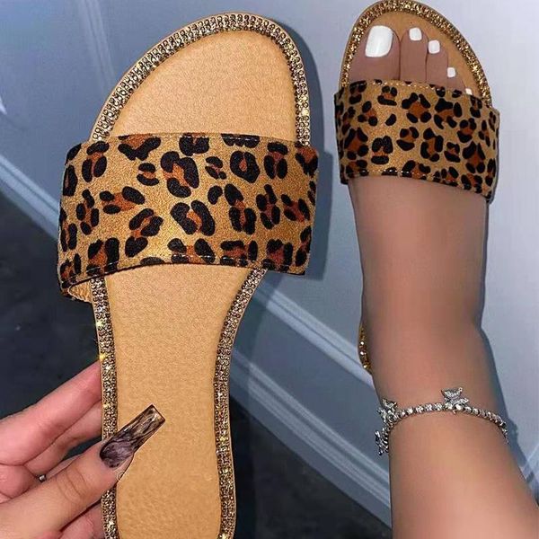 women leopard slippers 2021 ladies glitter crystal flats female casual slides women's serpentine shoes summer footwear plus size, Black
women leopard slippers 2021 ladies glitter crystal flats female casual slides women's serpentine shoes summer footwear plus size, Black