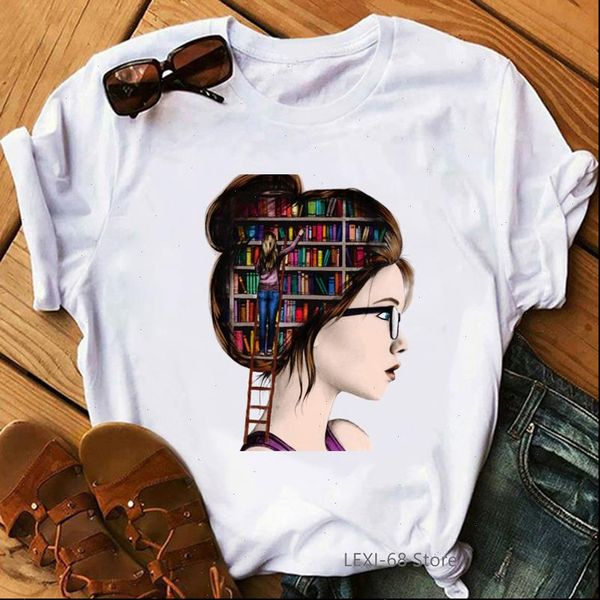 love reading book girl printed women t shirts femme 90s tumblr clothes summer autumn winter basic female shirt lady, White
love reading book girl printed women t shirts femme 90s tumblr clothes summer autumn winter basic female shirt lady, White