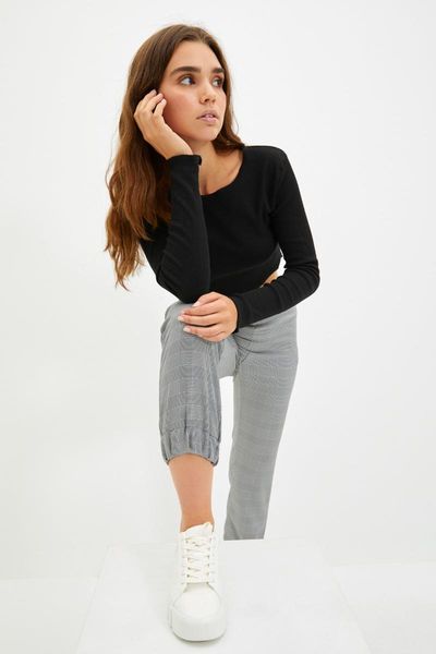 women's pants & capris trendyol wheel twoaw22pl0131, Black;white 
women's pants & capris trendyol wheel twoaw22pl0131, Black;white