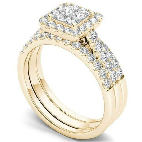 wedding rings fashion zircon combination ring square jewelry size 6-10, Slivery;golden
wedding rings fashion zircon combination ring square jewelry size 6-10, Slivery;golden