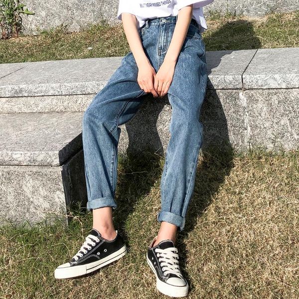 women's jeans high waist woman plus size street style elastic denim pants cotton loose coated vintage washed boyfriend 2021, Blue
women's jeans high waist woman plus size street style elastic denim pants cotton loose coated vintage washed boyfriend 2021, Blue