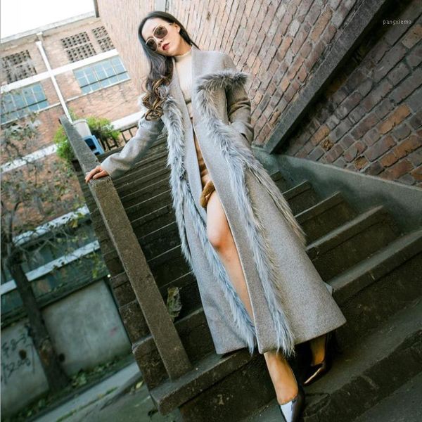 women's wool & blends 2021 autumn winter fashion brand good quality coats female long sleeve fur patchwork outerwear gx1604, Black
women's wool & blends 2021 autumn winter fashion brand good quality coats female long sleeve fur patchwork outerwear gx1604, Black