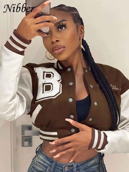 nibber fall winter baseball uniform jacket letter print 2022 street casual coat cool style bomber jacket for women's clothing, Black;brown
nibber fall winter baseball uniform jacket letter print 2022 street casual coat cool style bomber jacket for women's clothing, Black;brown