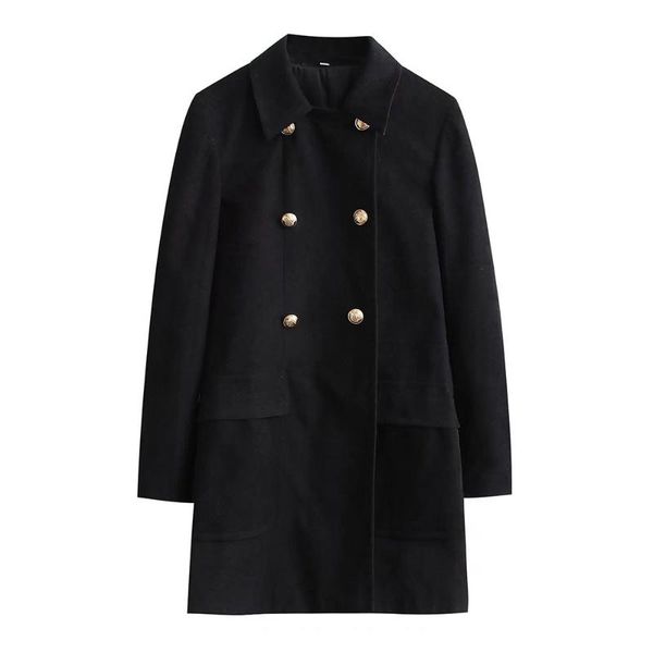 women's wool & blends sherouse women fashion black double breasted long coat vintage lapel collar sleeves woman winter warm jacket outw
women's wool & blends sherouse women fashion black double breasted long coat vintage lapel collar sleeves woman winter warm jacket outw
