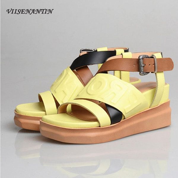 dress shoes casual wedge sandals summer leather buckle color matching all-match comfortable beach fairy style women, Black
dress shoes casual wedge sandals summer leather buckle color matching all-match comfortable beach fairy style women, Black