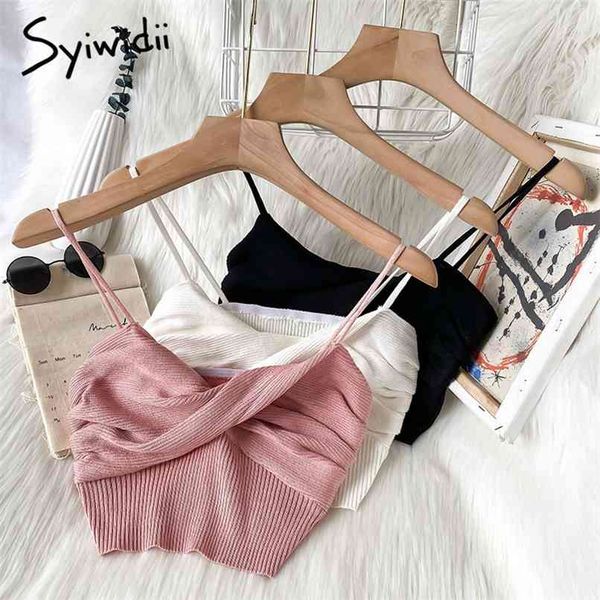 knitted screw thread camis women v-neck folds casual solid tank summer korean fashion short clothing 210607, White
knitted screw thread camis women v-neck folds casual solid tank summer korean fashion short clothing 210607, White