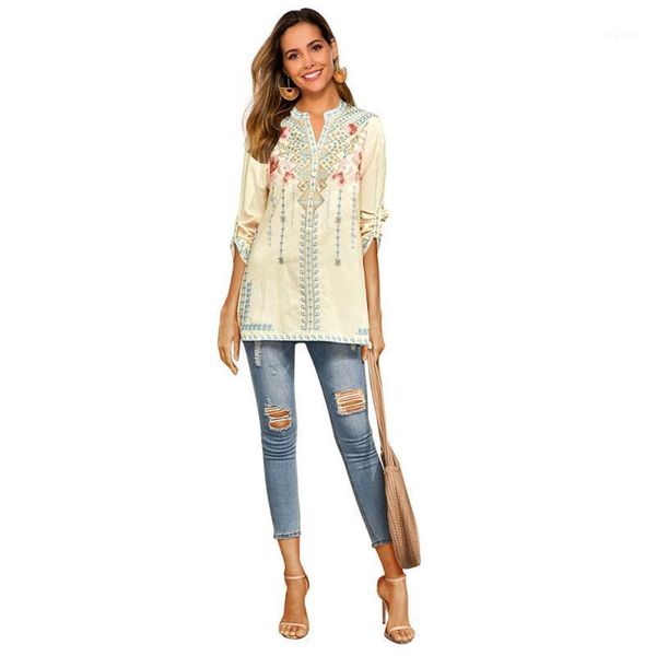 women's blouses & shirts boho shirt plus size 3xl long sleeve women blouse cotton ethnic floral embroidery autumn hippie blusas, White
women's blouses & shirts boho shirt plus size 3xl long sleeve women blouse cotton ethnic floral embroidery autumn hippie blusas, White