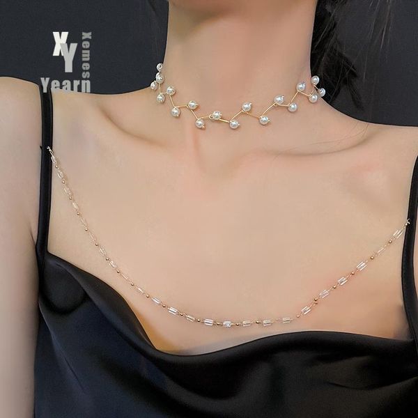 chokers 2021 creative pearl branch shape gold choker necklace korean fashion jewelry goth girl's unusual clavicle chain for woman, Golden;silver
chokers 2021 creative pearl branch shape gold choker necklace korean fashion jewelry goth girl's unusual clavicle chain for woman, Golden;silver