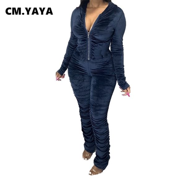 cm.yaya autumn streetwear velvet ruched bodycon long sleeve jumpsuit women active stacked zipper hooded romper overall, Black;white
cm.yaya autumn streetwear velvet ruched bodycon long sleeve jumpsuit women active stacked zipper hooded romper overall, Black;white