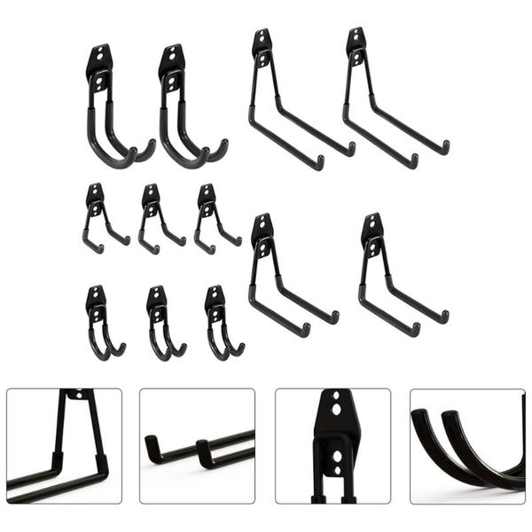 12pcs utility anti-slip tool hooks black garage wall mount hanger & rails
12pcs utility anti-slip tool hooks black garage wall mount hanger & rails