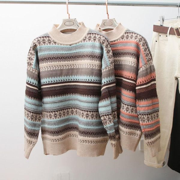 women's sweaters striped jacquard pullover sweater loose casual autumn winter european style half high neck, White;black
women's sweaters striped jacquard pullover sweater loose casual autumn winter european style half high neck, White;black