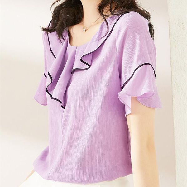 women's blouses & shirts korean fashion women woman chiffon ruffled blouse solid plus size blusas femininas elegante 2xl, White
women's blouses & shirts korean fashion women woman chiffon ruffled blouse solid plus size blusas femininas elegante 2xl, White