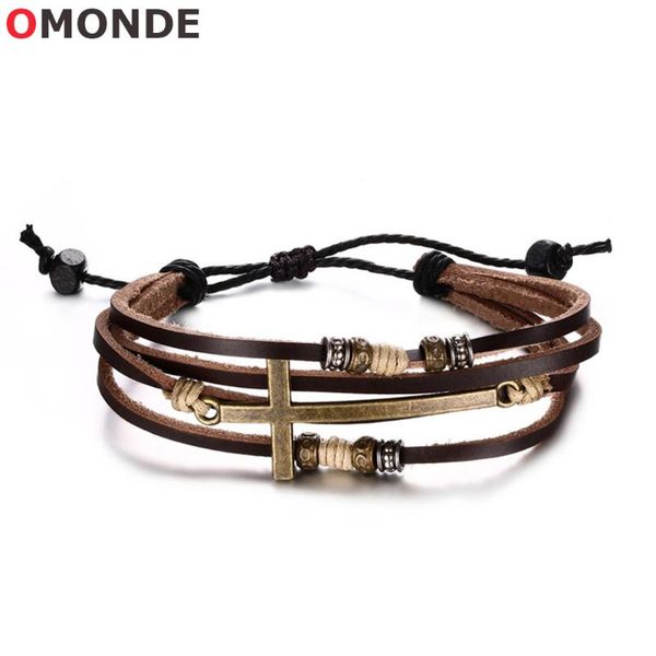 charm bracelets leather cross size adjustable multilayer bohemia rope chains religious wristband for male men vintage hand jewelry, Golden;silver
charm bracelets leather cross size adjustable multilayer bohemia rope chains religious wristband for male men vintage hand jewelry, Golden;silver
