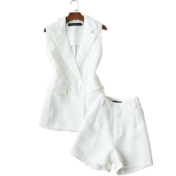 fashion white suit female wide leg shorts summer sleeveless jacket casual temperament two-piece women's two piece pants
fashion white suit female wide leg shorts summer sleeveless jacket casual temperament two-piece women's two piece pants