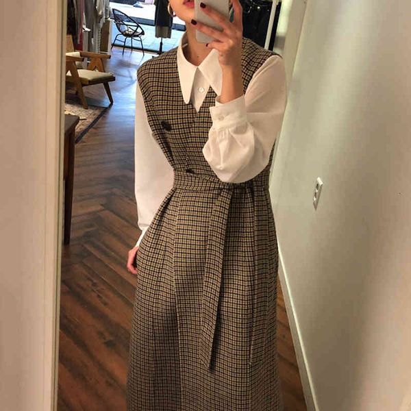 dress women two piece autumn sleeve turn down collar basic blouses and vintage sleeveless button long plaid xjlz ovy5, Black;gray
dress women two piece autumn sleeve turn down collar basic blouses and vintage sleeveless button long plaid xjlz ovy5, Black;gray