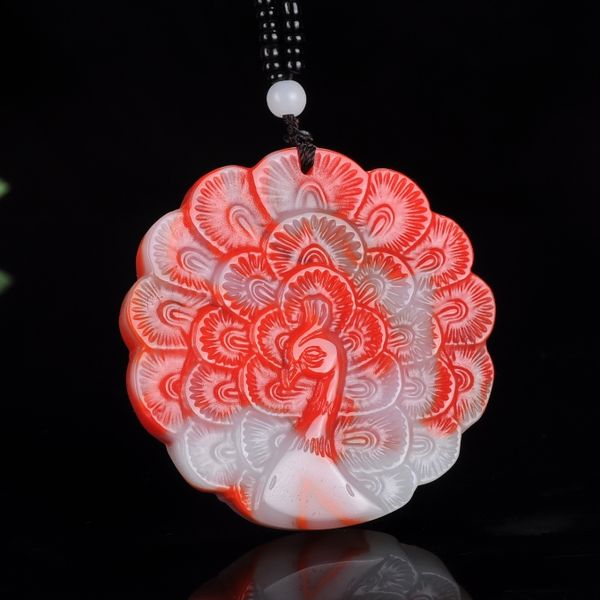 fashion red white jade peacock pendant necklace jewellery chinese hand-carved relax healing women man luck gifts amulet, Silver
fashion red white jade peacock pendant necklace jewellery chinese hand-carved relax healing women man luck gifts amulet, Silver