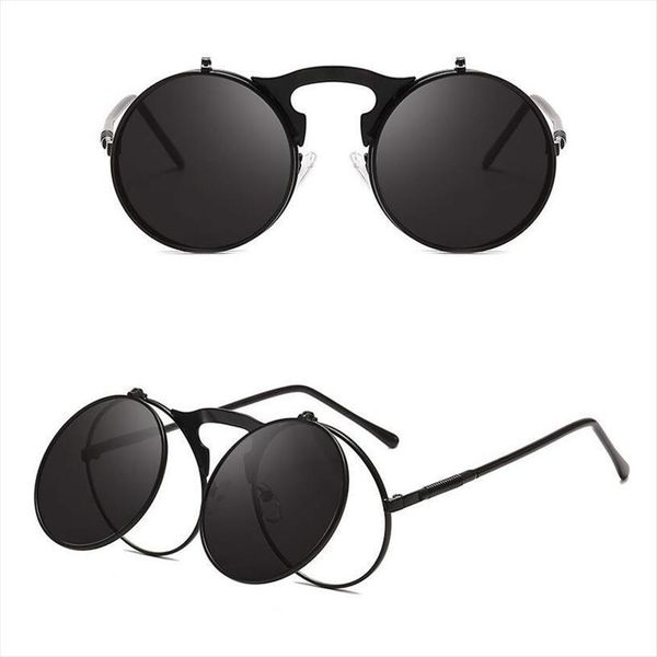 steampunk uv400 ultra light sunglasses round metal women style retro flip circular double sun glasses men, White;black
steampunk uv400 ultra light sunglasses round metal women style retro flip circular double sun glasses men, White;black